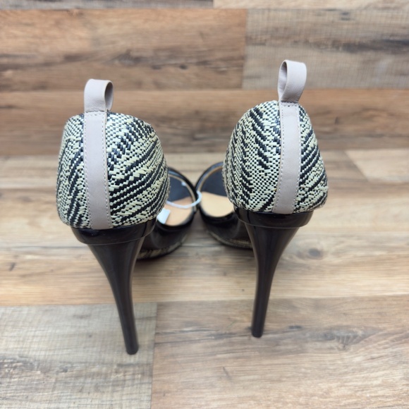 Badgley Mischka By mark James Women size 9.5 shoes Heels Black and Snake Print - Picture 5 of 9